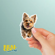 Yorkie Running Sticker - Yorkshire Terrier Decal for Water Bottles, Car & Laptop - Cute Yorkie Dog Vinyl Art