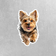 Yorkie Running Sticker - Yorkshire Terrier Decal for Water Bottles, Car & Laptop - Cute Yorkie Dog Vinyl Art