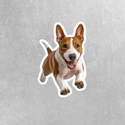 Bull Terrier Running Sticker - Bull Terrier Decal for Water Bottles, Car & Laptop - Cute Bull Terrier Dog Vinyl Art