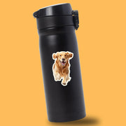 Golden Retriever Running Sticker - Golden Retriever Decal for Water Bottles, Car & Laptop - Cute Golden Retriever Dog Vinyl Art