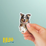 Australian Shepherd Running Sticker - Australian Shepherd Decal for Water Bottles, Car & Laptop - Cute Australian Shepherd Dog Vinyl Art