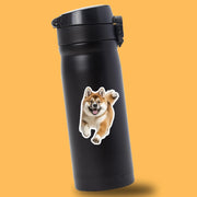 Akita Running Sticker - Akita Decal for Water Bottles, Car & Laptop - Cute Akita Dog Vinyl Art