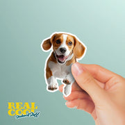 Beagle Running Sticker - Beagle Decal for Water Bottles, Car & Laptop - Cute Beagle Dog Vinyl Decal
