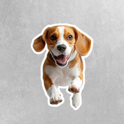 Beagle Running Sticker - Beagle Decal for Water Bottles, Car & Laptop - Cute Beagle Dog Vinyl Decal
