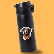 Dachshund Running Sticker - Long Hair Dachshund Decal for Water Bottles, Car & Laptop - Cute Dachshund Dog Vinyl Decal