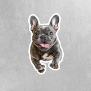 French Bulldog Running Sticker - Frenchie Decal for Water Bottles, Car & Laptop - Cute French Bulldog Dog Vinyl Decal