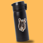 French Bulldog Running Sticker - Frenchie Decal for Water Bottles, Car & Laptop - Cute Brindle French Bulldog Dog Vinyl Decal