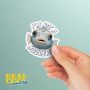 I'm Not A Hugger Sticker - Funny Puffer Fish Sticker - Hug Sticker