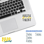 Hustle Beats Talent Sticker | Motivational Quote Decal for Car, Laptop & Water Bottle | Inspirational Vinyl Art Sticker