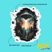 UFO Sticker | Cute Alien Design Vinyl Decal for Laptop, Water Bottle & Personalization | Space Aesthetic Gift