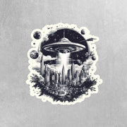 UFO Sticker | Cute Alien Design Vinyl Decal for Laptop, Water Bottle & Personalization | Space Aesthetic Gift