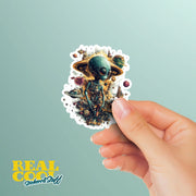 Alien Sticker | Cute Alien Design Vinyl Decal for Laptop, Water Bottle & Personalization | Space Aesthetic Gift