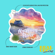 Beach House Sticker | This Is My Happy Place Decal | Beach Decor for Home & Office