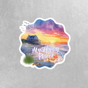 Beach House Sticker | This Is My Happy Place Decal | Beach Decor for Home & Office