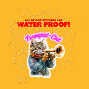 Trumpet-Cat Sticker | Trumpet Playing Cat | Fun Musician Cat Art | Cute Cat Decal | Gifts for Musicians & Cat Lovers