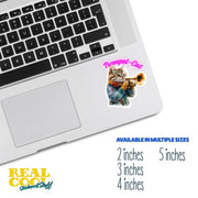 Trumpet-Cat Sticker | Trumpet Playing Cat | Fun Musician Cat Art | Cute Cat Decal | Gifts for Musicians & Cat Lovers