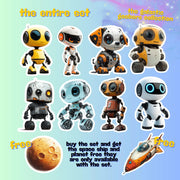 Robot Stickers - Robot Decals - The Galactic Goobers Sticker Collection