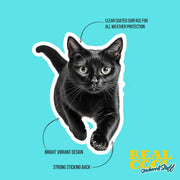 Running Black Cat Sticker - Vinyl Cat Decal, Cute Cat Art, Pet Lover Gift, Car Laptop Sticker, Cat Owner Accessory