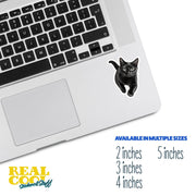 Running Black Cat Sticker - Vinyl Cat Decal, Cute Cat Art, Pet Lover Gift, Car Laptop Sticker, Cat Owner Accessory