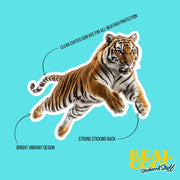 Tiger Sticker | Tiger Jumping Decal | Orange Tiger Decal