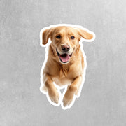 Golden Labrador Running Sticker - Golden Lab for Water Bottles, Car & Laptop - Cute Brindle Labrador Dog Vinyl Decal