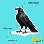 Crow Sticker | Unique Black Bird Vinyl Decal, Nature Lover Gift, Car & Laptop Accessories, Bird Art for Home Decor