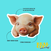 Piglet Sticker | Cute Piglet Vinyl Decal for Water Bottles, Laptops & Scrapbooking - Ideal Gift for Animal Lovers