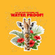 Giraffe Sticker - Cute Animal Decal for Water Bottle, Playful Giraffe Sticker, Gifts for Animal Lovers