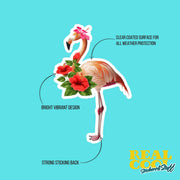 Pink Flamingo Sticker | Cute Tropical Décor, Waterproof Vinyl Decal for Laptops, Water Bottles & Scrapbooking