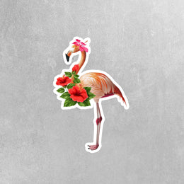 Pink Flamingo Sticker | Cute Tropical Décor, Waterproof Vinyl Decal for Laptops, Water Bottles & Scrapbooking