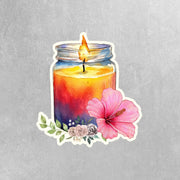 Water Color Candle Sticker - Decorative Candle Decal, Jar Candle Sticker