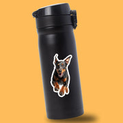 Doberman Running Sticker - Doberman Decal - Doberman Water Bottle Sticker