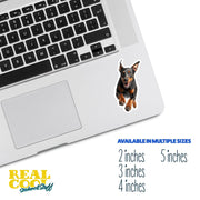 Doberman Running Sticker - Doberman Decal - Doberman Water Bottle Sticker
