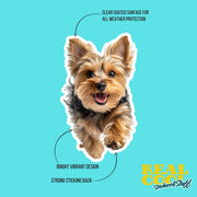 Yorkie Running Sticker - Yorkshire Terrier Decal for Water Bottles, Car & Laptop - Cute Yorkie Dog Vinyl Art