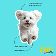 Maltese Running Sticker - Maltese Decal for Water Bottles, Car & Laptop - Cute Maltese Dog Vinyl Art