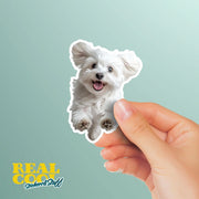 Maltese Running Sticker - Maltese Decal for Water Bottles, Car & Laptop - Cute Maltese Dog Vinyl Art