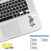 Maltese Running Sticker - Maltese Decal for Water Bottles, Car & Laptop - Cute Maltese Dog Vinyl Art