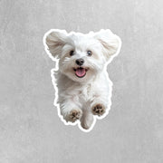 Maltese Running Sticker - Maltese Decal for Water Bottles, Car & Laptop - Cute Maltese Dog Vinyl Art