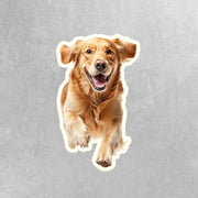 Golden Retriever Running Sticker - Golden Retriever Decal for Water Bottles, Car & Laptop - Cute Golden Retriever Dog Vinyl Art