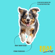 Australian Shepherd Running Sticker - Australian Shepherd Decal for Water Bottles, Car & Laptop - Cute Australian Shepherd Dog Vinyl Art