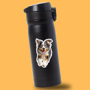 Australian Shepherd Running Sticker - Australian Shepherd Decal for Water Bottles, Car & Laptop - Cute Australian Shepherd Dog Vinyl Art