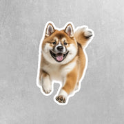 Akita Running Sticker - Akita Decal for Water Bottles, Car & Laptop - Cute Akita Dog Vinyl Art