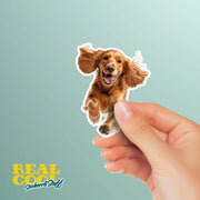 Running Cocker Spaniel Sticker - Vinyl Dog Decal, Cute Cocker Spaniel Art, Pet Lover Gift, Car Laptop Sticker, Dog Owner Accessory