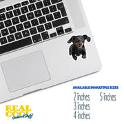 Dachshund Running Sticker - Black Dachshund Decal for Water Bottles, Car & Laptop - Cute Dachshund Dog Vinyl Decal