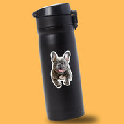 French Bulldog Running Sticker - Frenchie Decal for Water Bottles, Car & Laptop - Cute French Bulldog Dog Vinyl Decal
