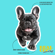 French Bulldog Running Sticker - Frenchie Decal for Water Bottles, Car & Laptop - Cute French Bulldog Dog Vinyl Decal