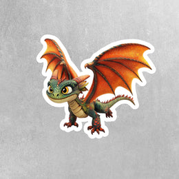 Flying Dragon Sticker - Cute Dragon Decal for Water Bottle, Cartoon Sticker, Playful Home Decor & Gift Ideas