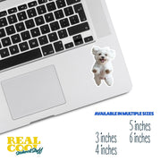 Maltese Jumping Sticker - Maltese Decal for Water Bottles, Car & Laptop - Cute Maltese Dog Vinyl Art