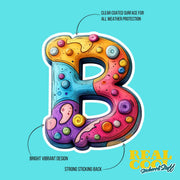 Letter B Sticker | Customizable Vinyl Letter Decal for Crafting & Personalization | Perfect for Laptops, Notebooks and More