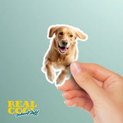 Golden Labrador Running Sticker - Golden Lab for Water Bottles, Car & Laptop - Cute Brindle Labrador Dog Vinyl Decal